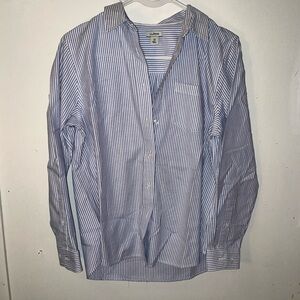 L.L. Bean Woman’s Blue and White Pinstripe Button-Down Shirt